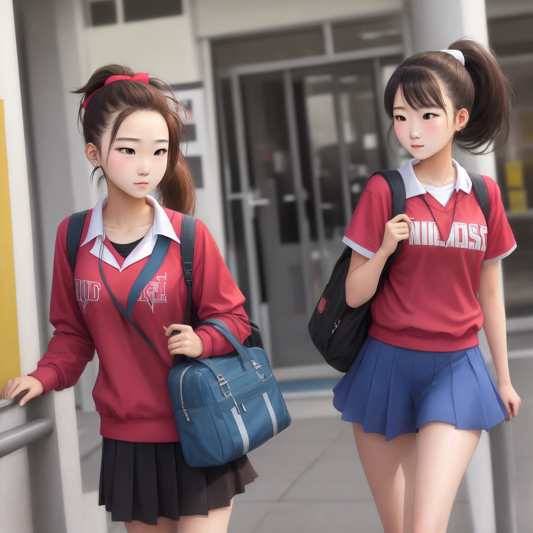 High school student high ponytail