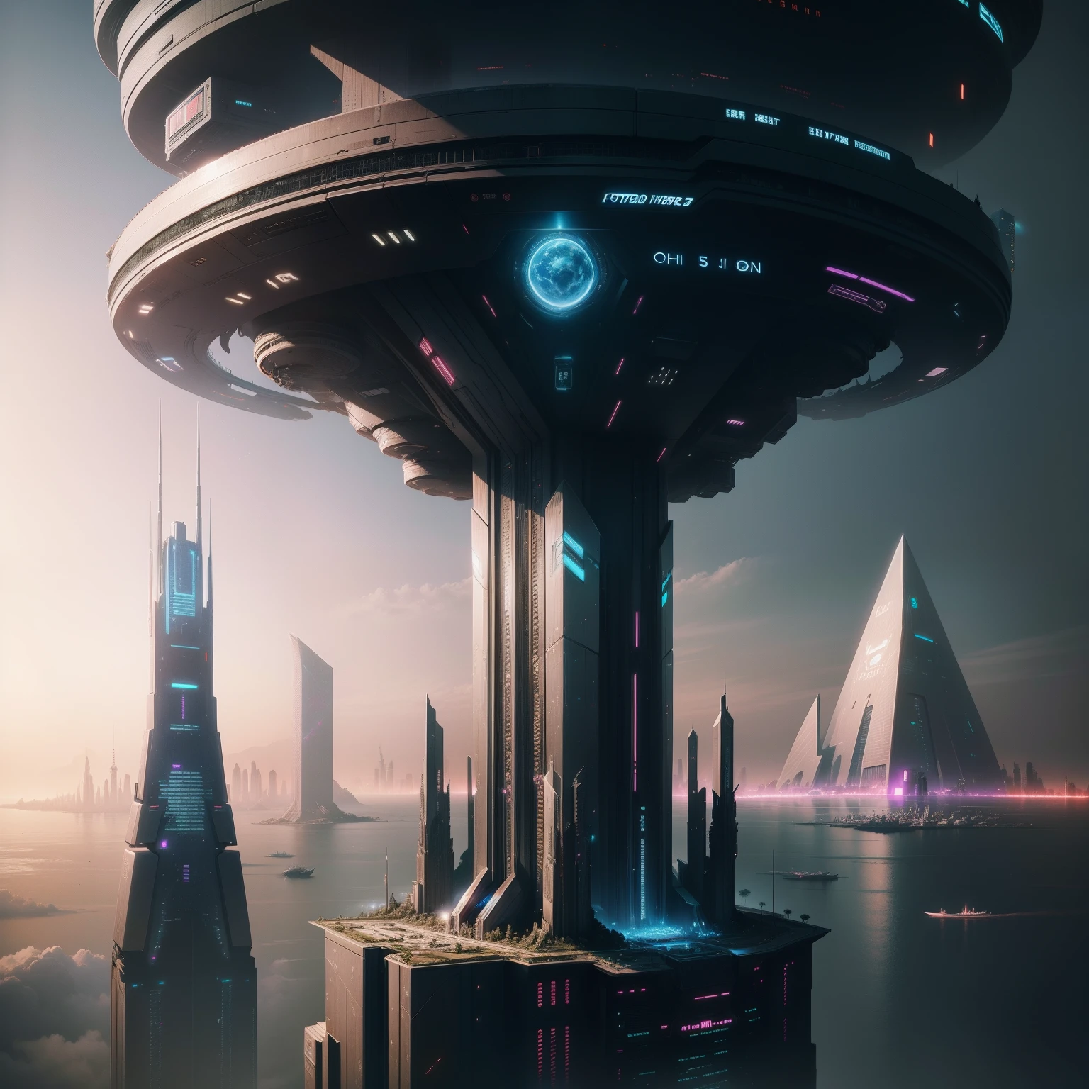 cyberpunked　Future landscape　planet earth　Skyscrapers　ＳＦArt Futuristic City　top-quality　​masterpiece　超A high resolution　dream　Mare