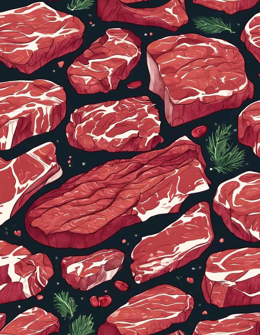 Close-up illustration of fresh steak meat