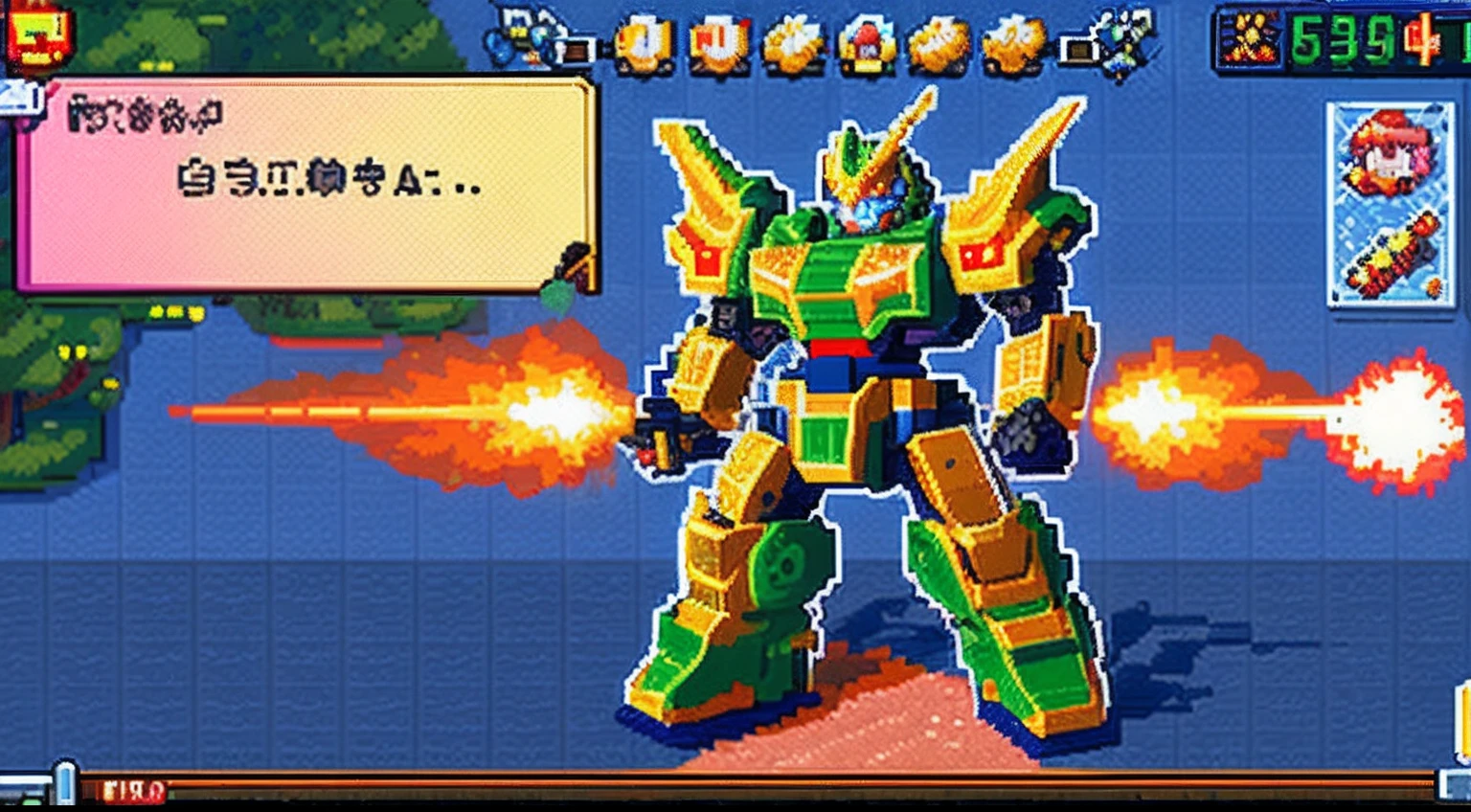 pixel game,character design,super mecha,All kinds of artillery, Pixel art #pixelart