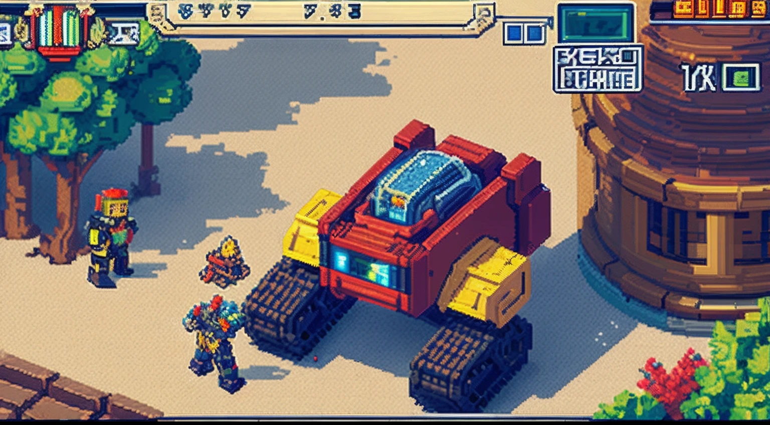 pixel game，character  design，super mecha，All kinds of artillery， Pixel art #pixelart