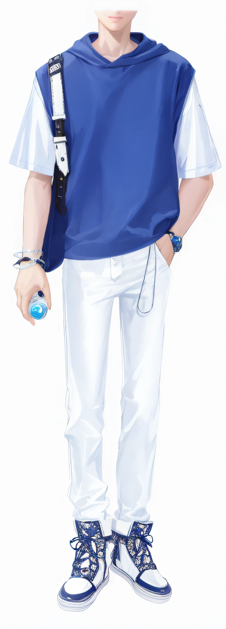 Pubic area is clear,filigree,Long white pants