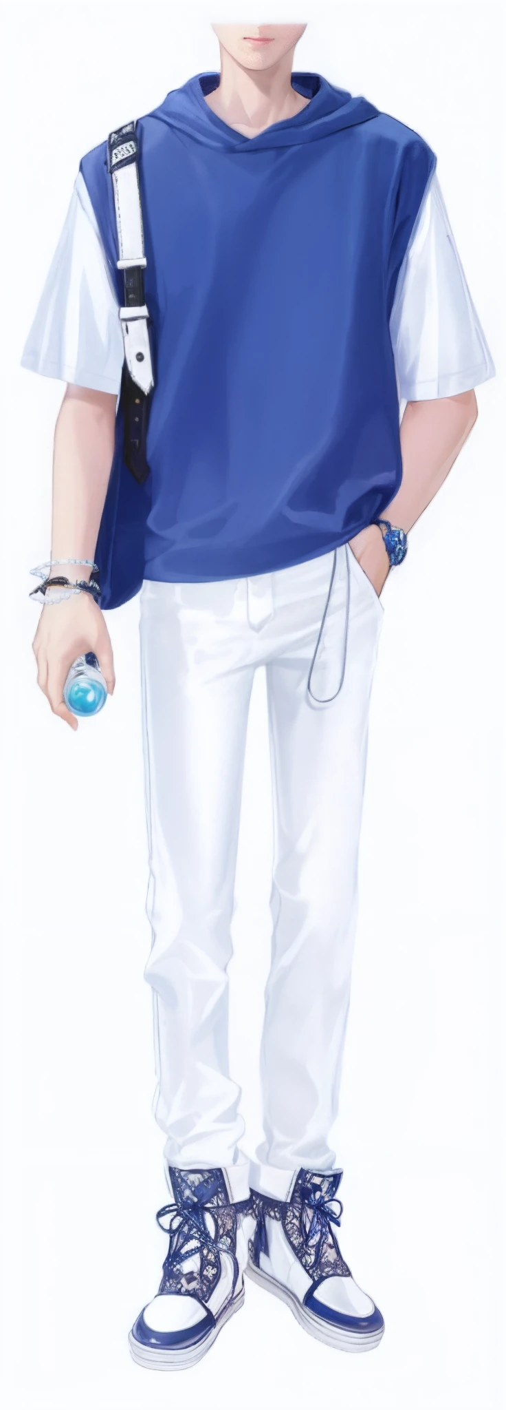 Pubic area is clear,filigree,Long white pants
