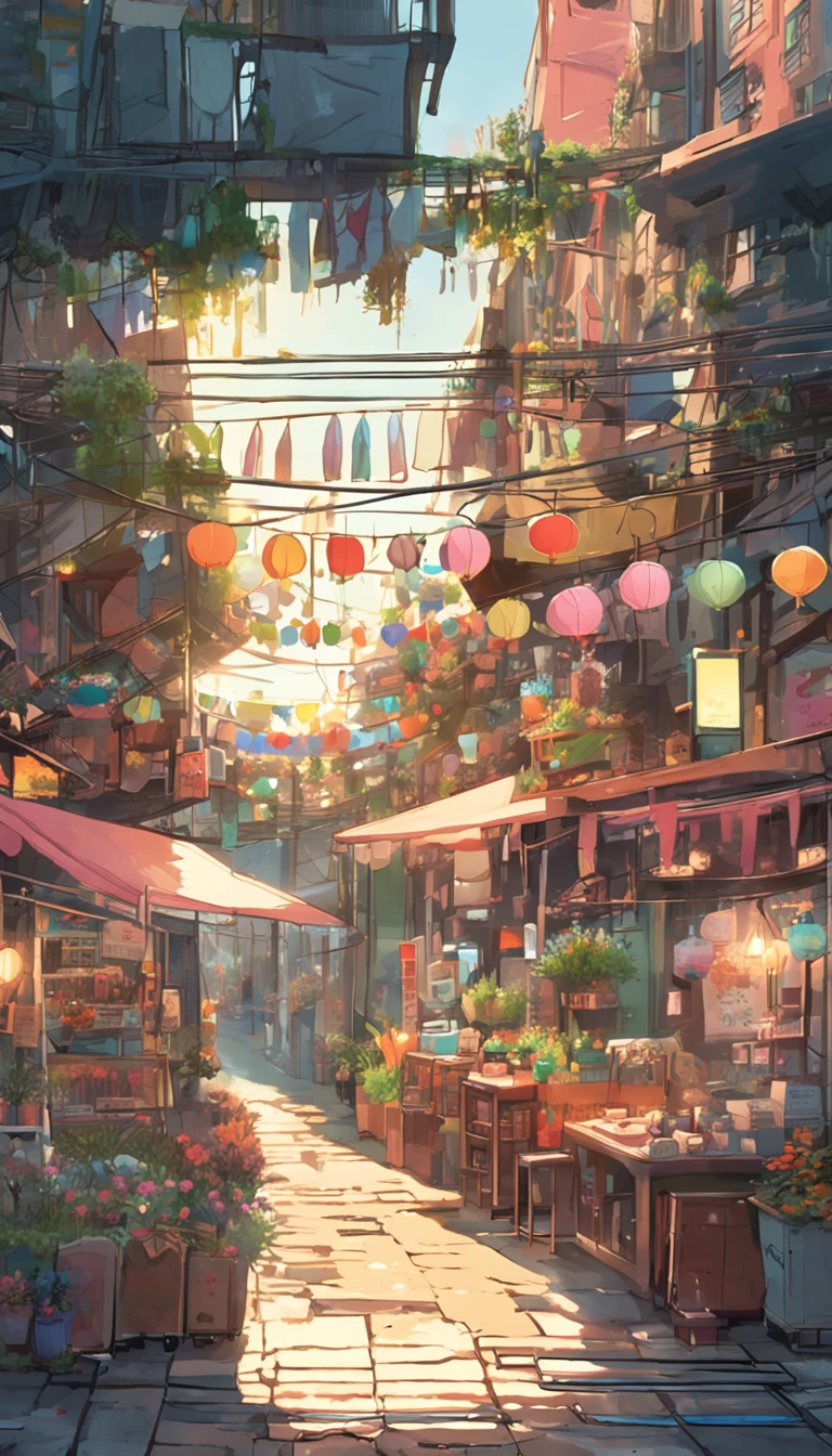 City flower shop, potted plants, flower, rainny night,water reflection puddle,oriental design, hanging lights , digital painting, sunset,wind up,concept art, illustration, intricate, many people, hanging lights, happy, beautiful colorful light, flower, plants ((tileset)) Anime - City street style scene, a woman waiting in front of a store, anime background art, detailed scenery - width 672, anime landscape concept art, anime style cityscape, Studio Ghibli anime style, Studio Ghibli art style, Studio Ghibli program, anime landscape, Studio Ghibli art style, Landscape artwork, Beautiful anime landscape, Forest city street, Ghibli art style, cake shop, cake shop, bakery cake shop, Makoto Shinkai style, Makoto Shinkai anime, Shinkai Makoto art style