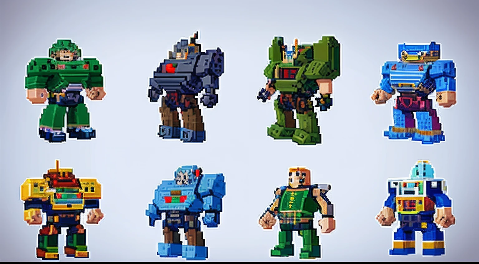 pixel game,character design,super mecha,All kinds of artillery, Pixel art #pixelart