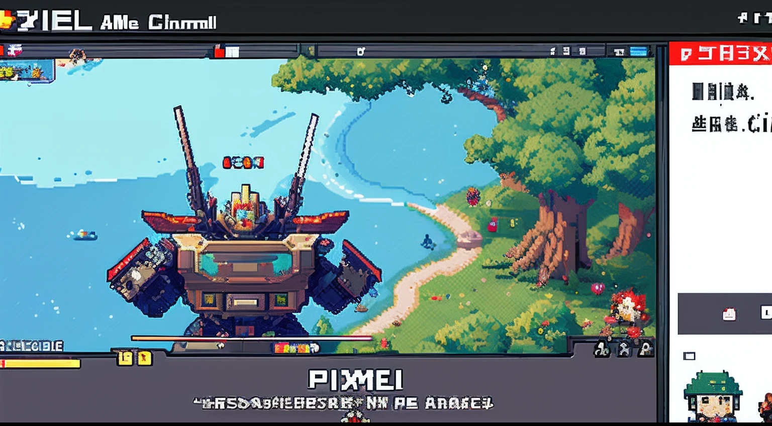 pixel game,character design,super mecha,All kinds of artillery, Pixel art #pixelart