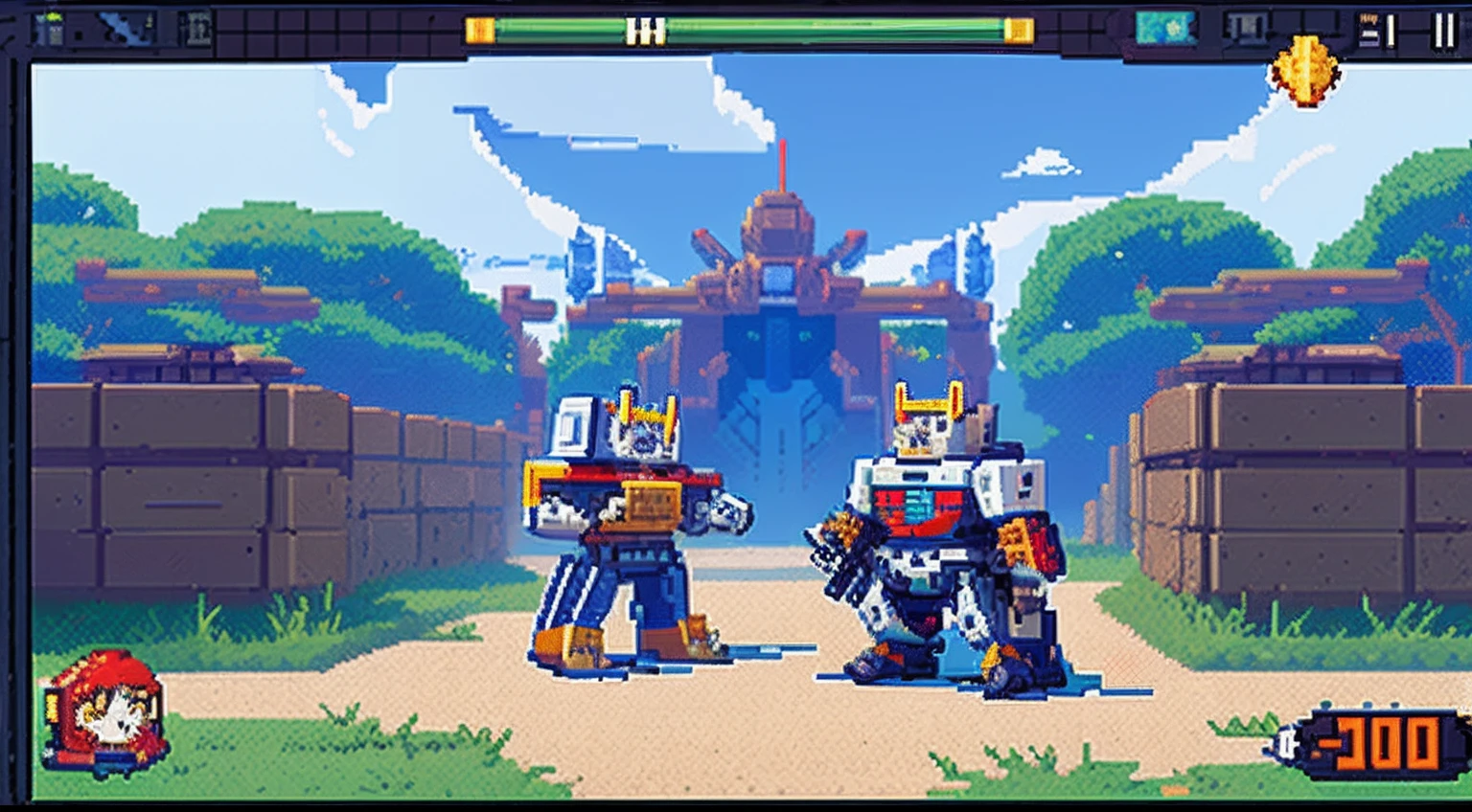 pixel game,character design,super mecha,All kinds of artillery, Pixel art #pixelart