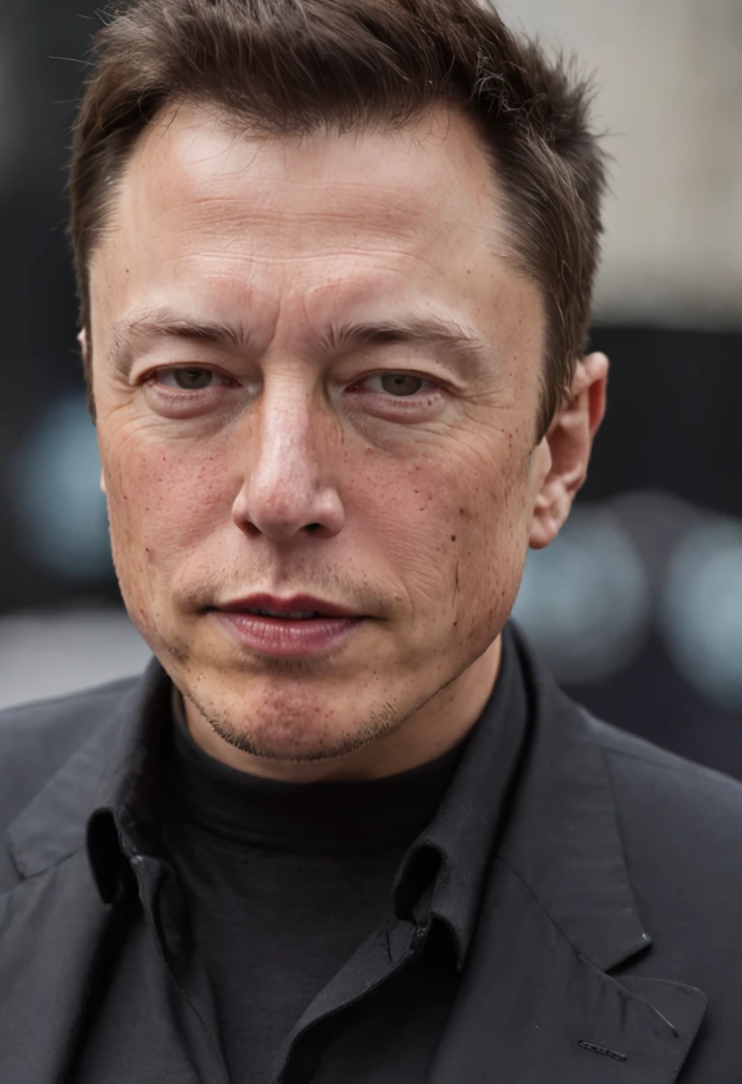 elon musk, the founder of SpaceX in a black suit outside the club