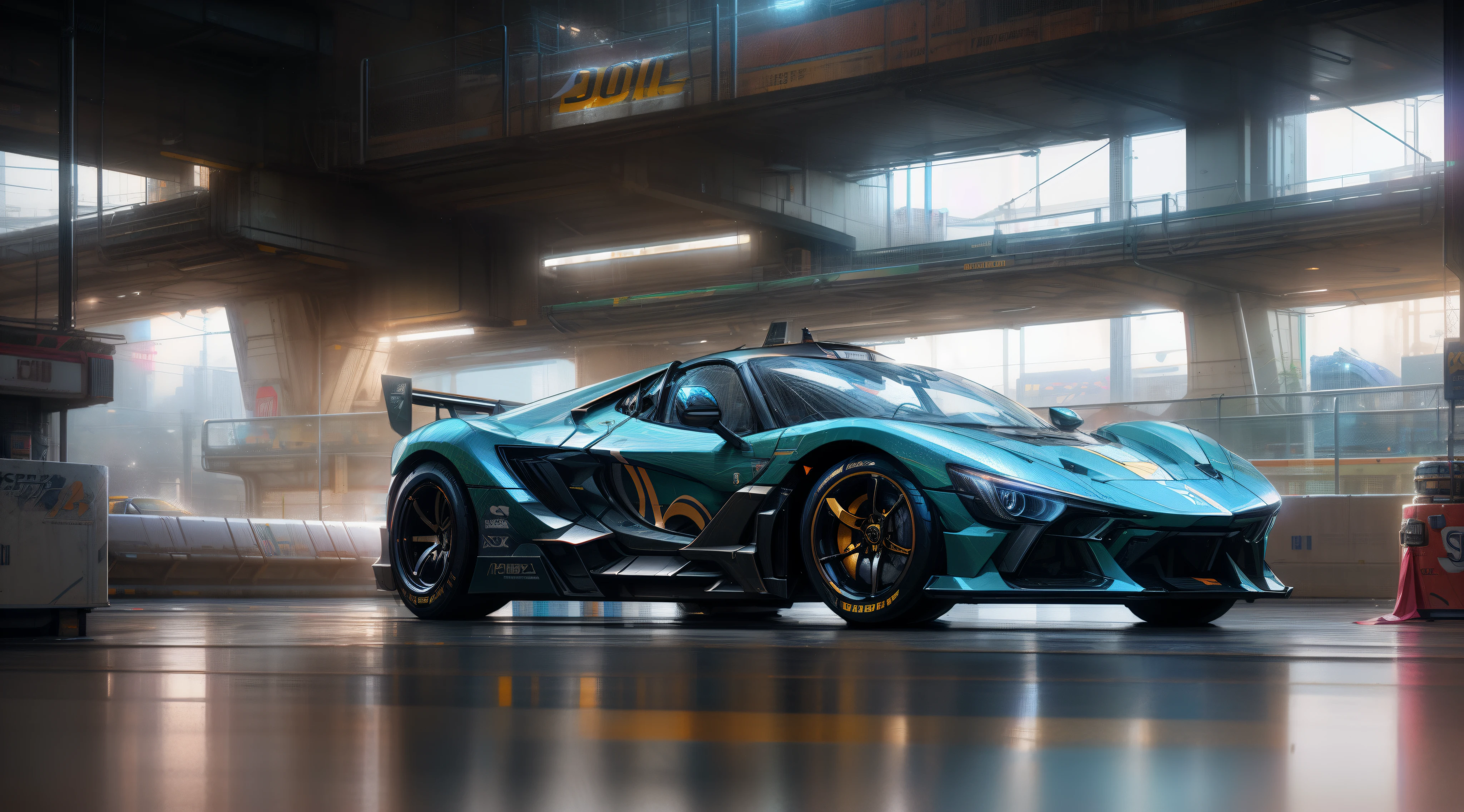 Cyberpunk parking garage,racer, octane cgsociety, senna from league of legends, portrait shooting, wojtek fus, hyperreal rendering, cgsociety 8 k, cgsociety 8k, cgsociety 8k, sports cars, sports cars, hyper - realistic render, hyper realistic rendering, 3 D rendering character art 8 K