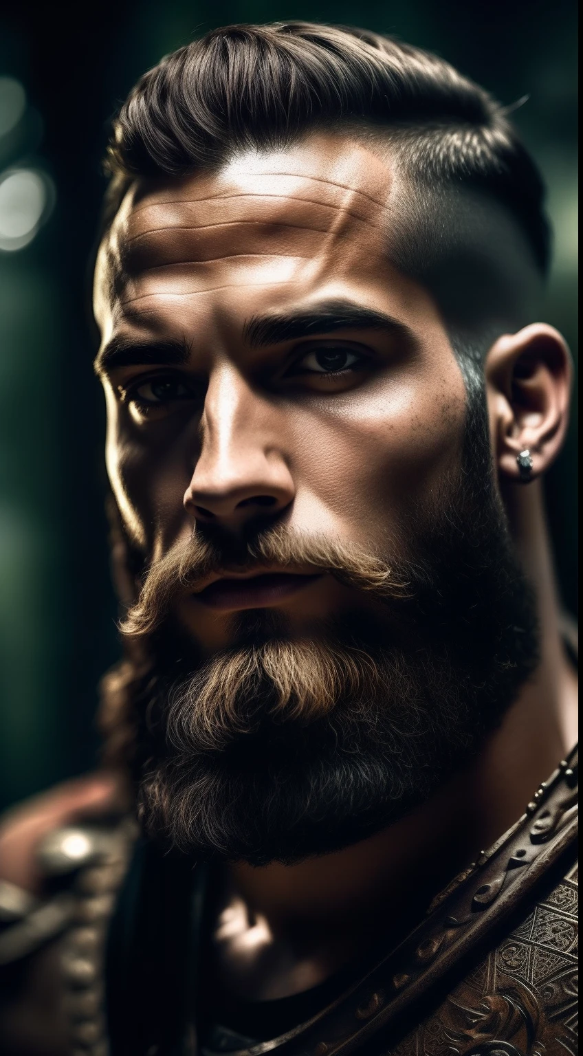 beau visage homme afro barbu et musclé tee-shirt
