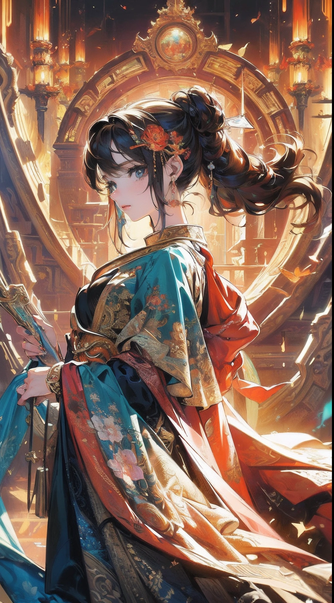 (masterpiece, top quality, best quality, official art, beautiful and aesthetic:1.2), (1girl), extreme detailed,(fractal art:1.3),colorful,highest detailed