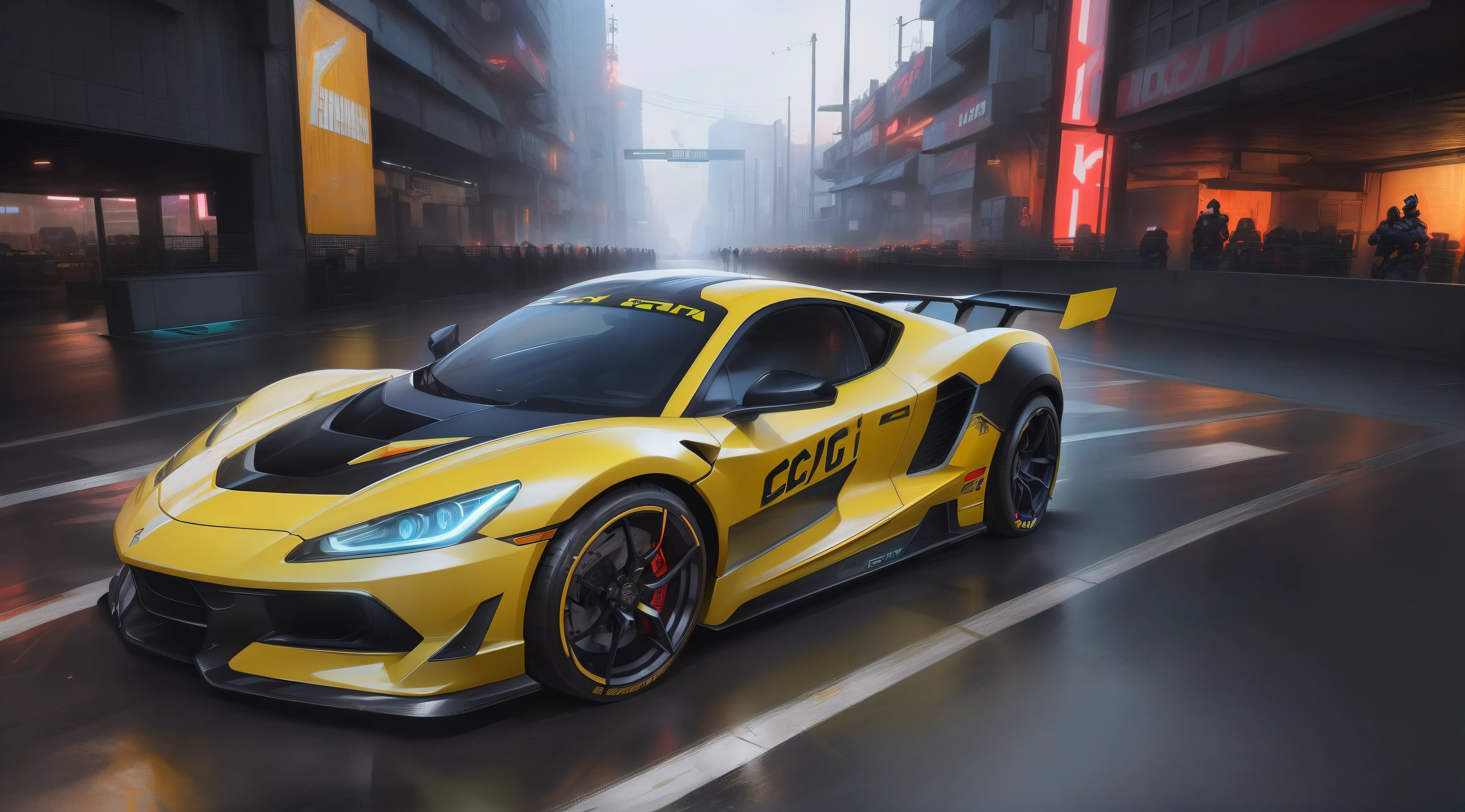 In front of a cyberpunk garage, racer,octane cgsociety, senna from league of legends, octane trending on cgsociety, cgsociety and fenghua zhong, cgsociety 8 k, cgsociety 8k, cgsociety 8k, sports cars, wojtek fus, sports cars, Cyberpunk 2 0 y. o , sports cars
