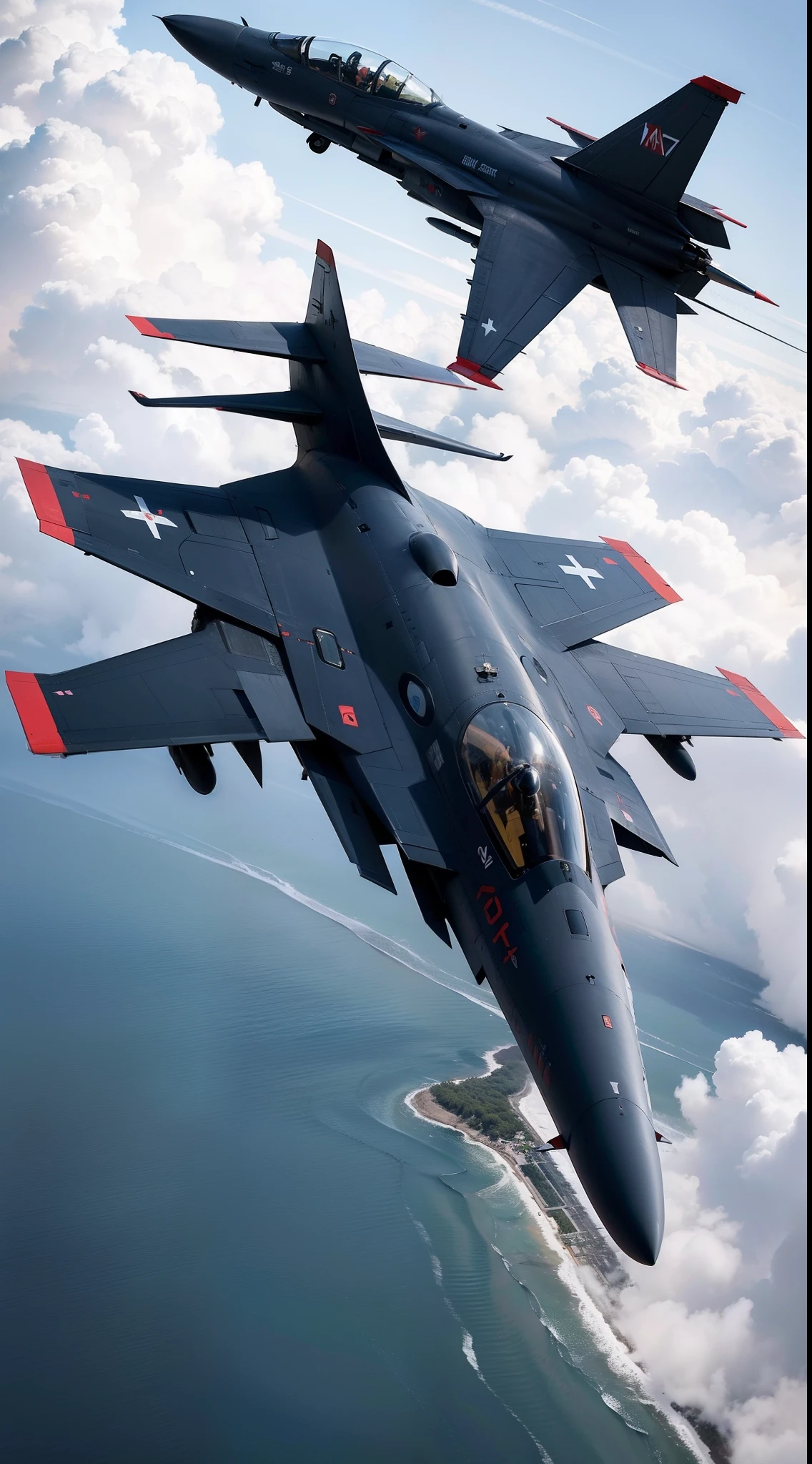 {{{35mm photograph, film, DSLR, professional, 8k, highly detailed, photorealistic, masterpiece, best quality, super clean resolution, highest res, award-winning photo}}}, Soviet su-27 aircraft with 5th generation aircraft upgrade, 3d, super detailed, realistic, full HD, Soviet-origin twin-engine supermaneuverable fighter aircraft, It was designed by **Sukhoi**, heavy aircraft ordnance, sophisticated avionics and high maneuverability, *air superiority missions**, and subsequent variants are able to perform almost all aerial warfare operations, was long range air defense, a two-seat, dual-role fighter for all-weather, air-to-air and air-to-surface deep interdiction missions, Vietnam's aircraft with big red star on the wing, 5th generation fighter, stealth fighter jet,