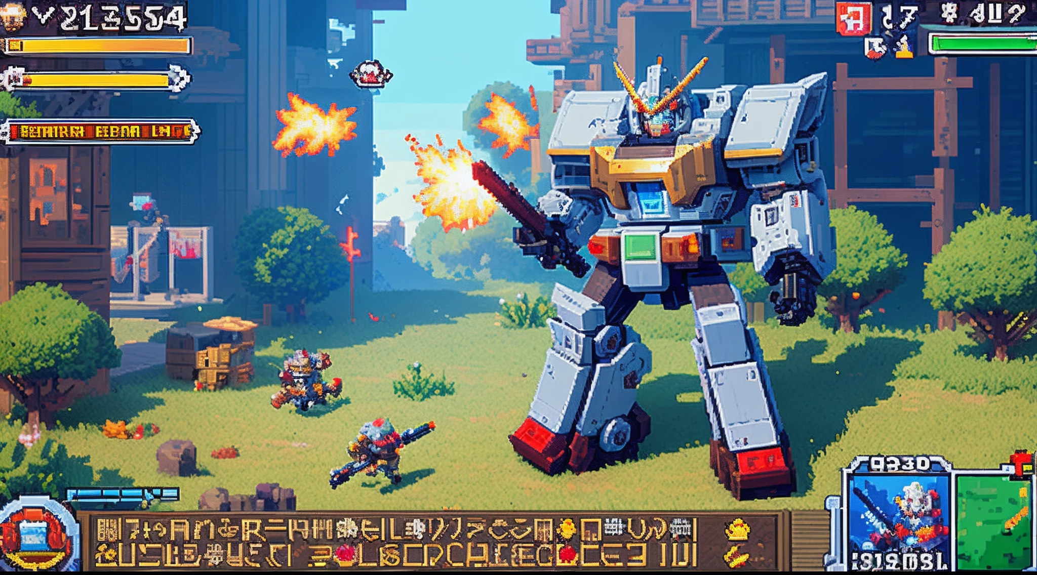 pixel game,character design,super mecha,All kinds of artillery, Pixel art #pixelart