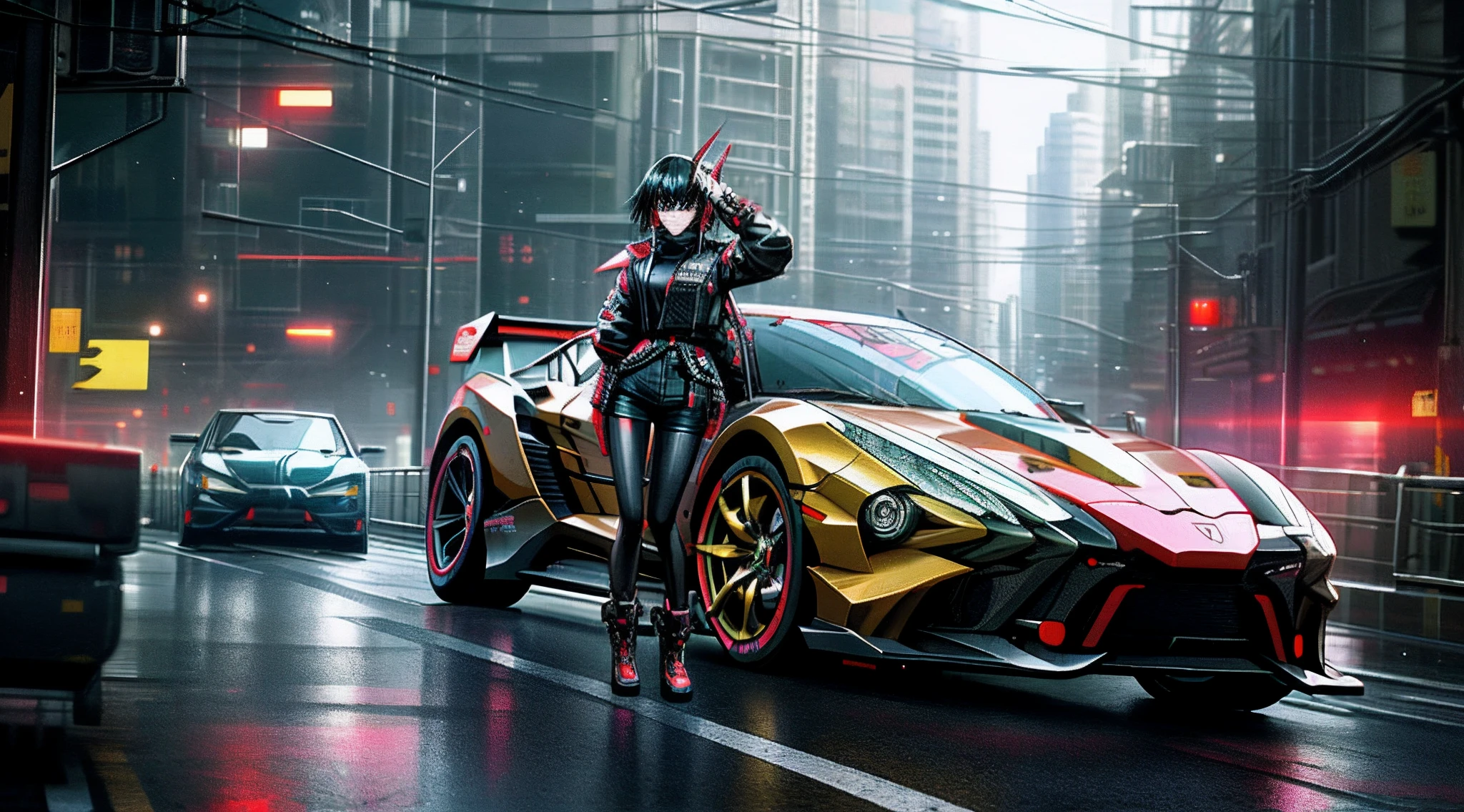 style of anime4 K, Badass anime 8 K, digital cyberpunk anime, anime cyberpunk, octane cgsociety, Anime vehicle concept, cyberpunk anime, cyberpunk anime, cyberpunk anime, Ross Tran 8 K, Digital cyberpunk - anime, Sports cars,racer,Hyper-realistic rendering