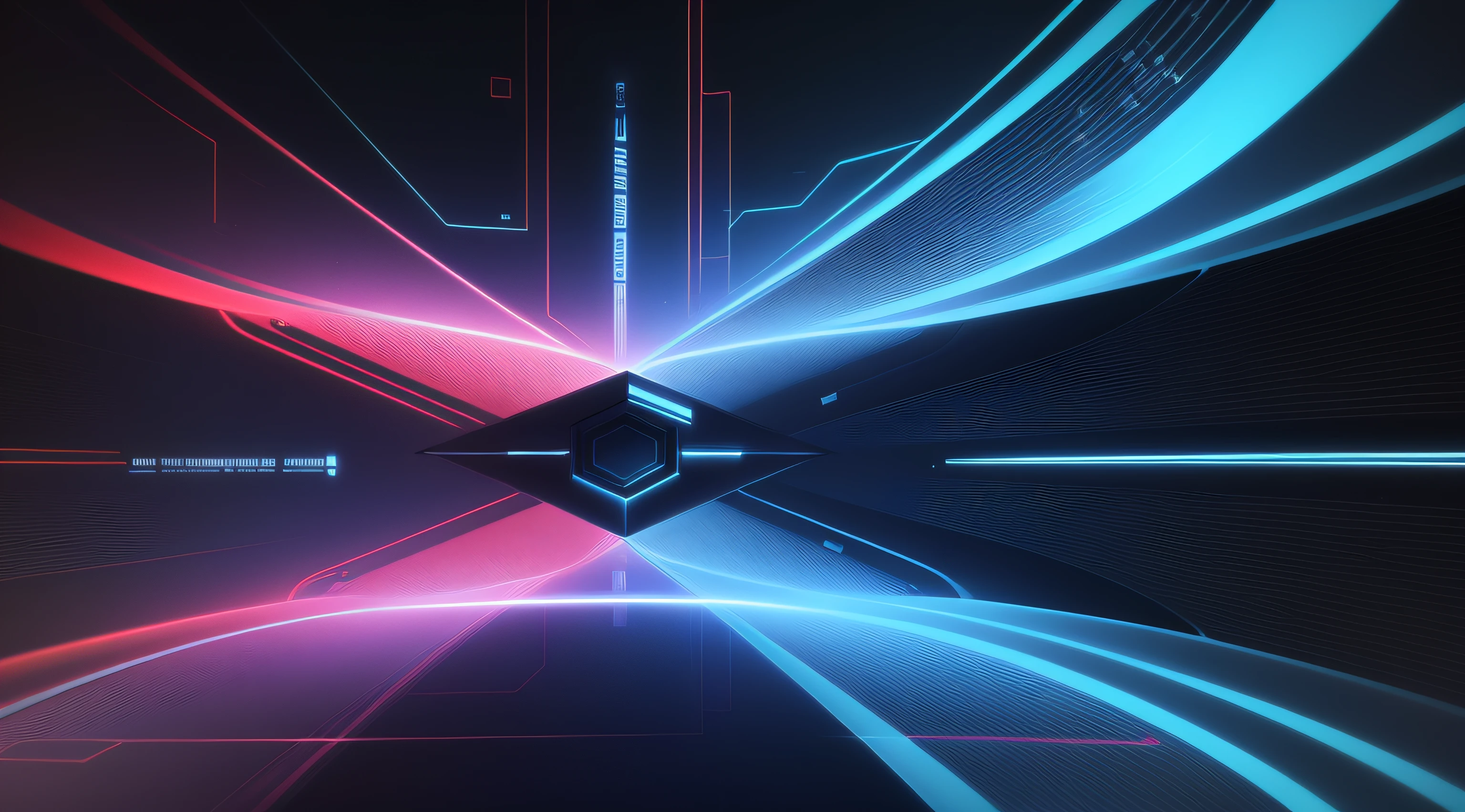 best qualtiy，tmasterpiece，8K，Computer desktop wallpaper，Geometric lines，sense of science and technology，Futuristic，Color light and shadow effects