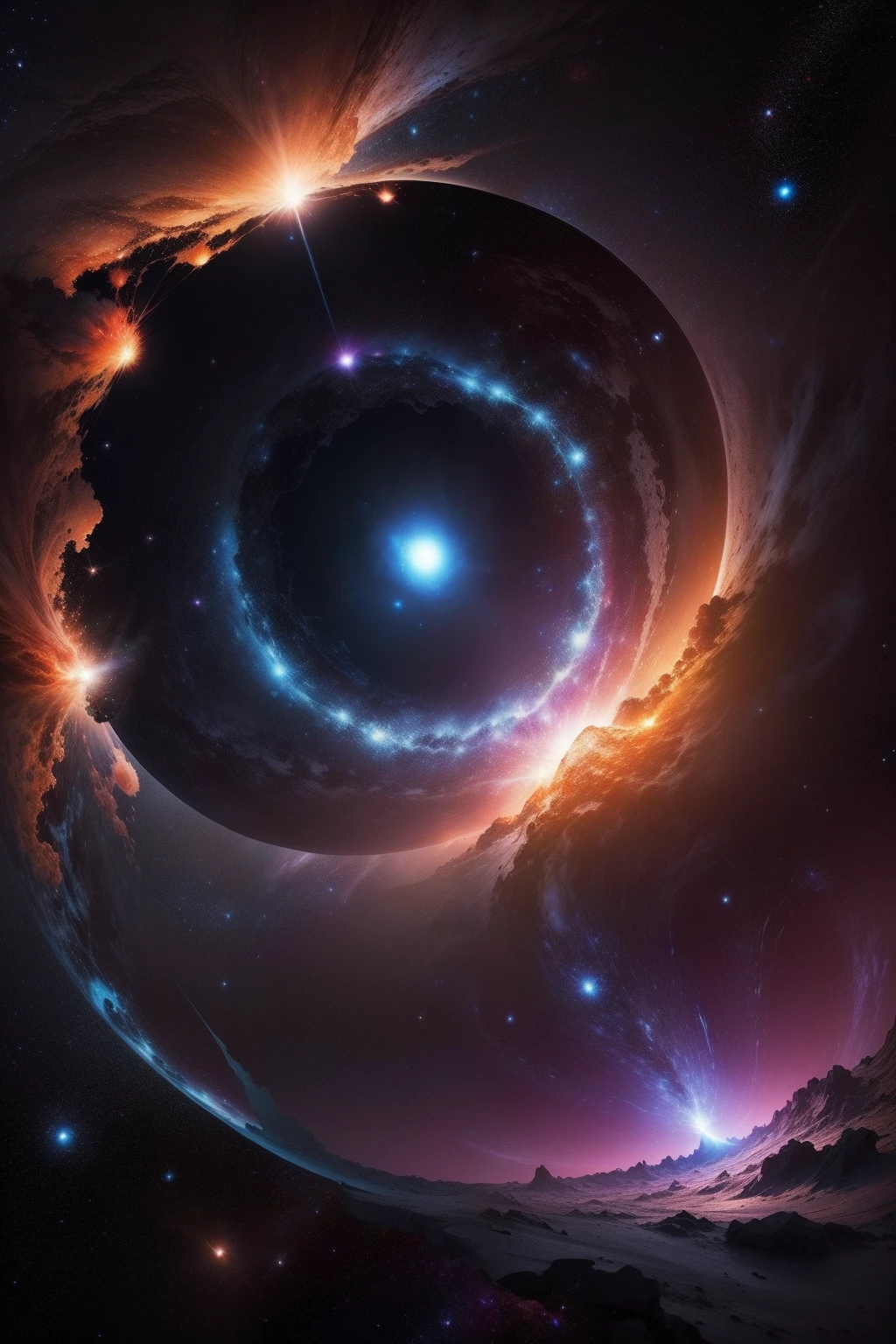 In the boundless depths of the universe,There are mysterious and spectacular black holes and brilliant starry skies。black hole,It is an extremely dense celestial body,It is formed by the collapse of massive stars,The gravitational pull is extremely strong,Not even light can escape its devouring power。The periphery of a black hole is called the event horizon,Matter beyond that range will be mercilessly sucked into the abyss of the black hole,Disappeared without a trace。
Around the black hole,The starry sky bloomed with countless twinkling lights。The stars shine like diamonds,Dotted with the darkness of the universe。Galaxies in the starry sky,With their unique shape and brilliance, outline the mysteries of the universe。The Milky Way is the galaxy we are in,It's majestic,Dots and dots,It's like a long river of the Milky Way,Across the entire sky。
Through a telescope,We can see the splendid view of the nebula。Nebulae are huge clouds made up of gas and dust,They float in the universe,It emits a mysterious and beautiful light。sometimes,Nebulae form magnificent nebula-like structures,Such as the Orion Nebula and the Crab Nebula,They give people endless room for imagination。
Black holes and the starry sky are intertwined in the vastness of the universe,Together, they form a mysterious and beautiful universe。They make us feel the infinite vastness and infinite possibilities,It also makes us deeply aware of the mysteries and infinite possibilities of the universe。Whether it is the engulfing power of black holes,Or the brilliant light of the starry sky,are reminding us,The universe is a breathtaking wonder,We should explore and appreciate its beauty with awe。