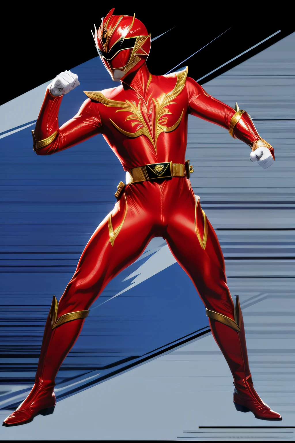masutepiece, Super Detail, Best Quality, hight resolution, reflective light, ((Anatomically correct)), power ranger, One guy, 独奏, (Very shiny helmet and suit), dynamicposes, actionpose, fighting poses, kick, punch, jumpping, ((Wilderness in the background))