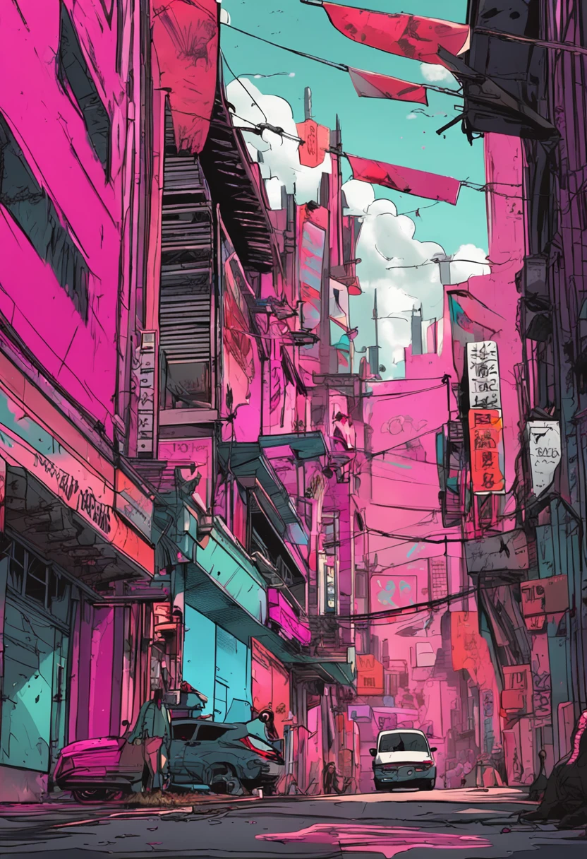 katana with a black aura and two sides color pink