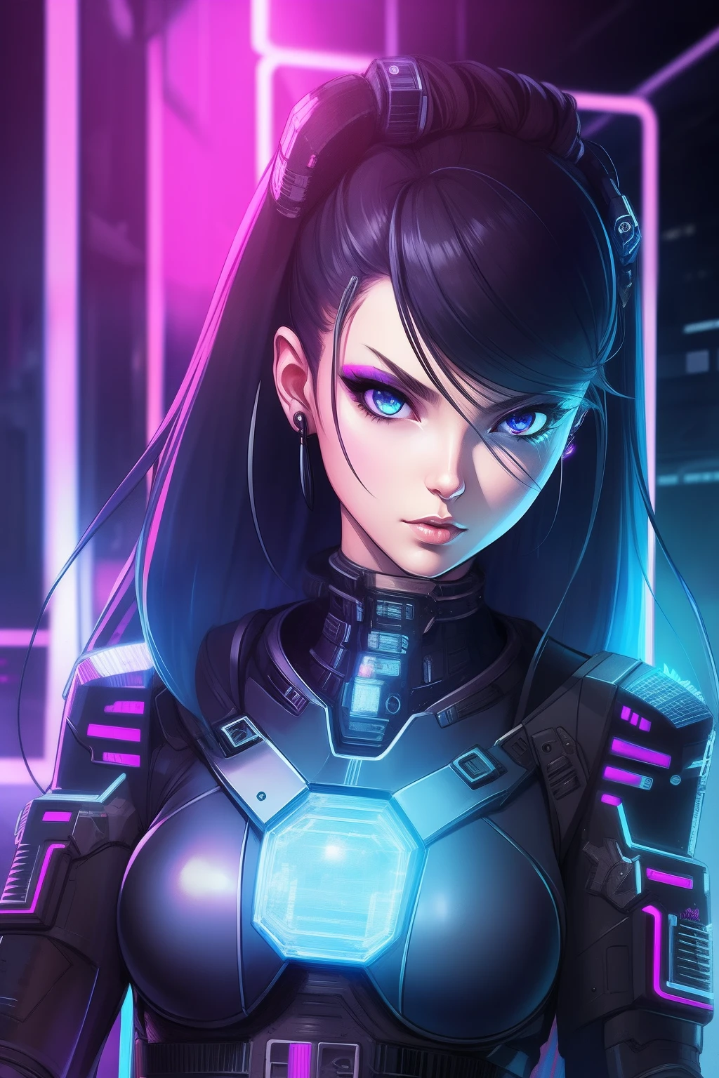 Futuristic cyberpunk lady