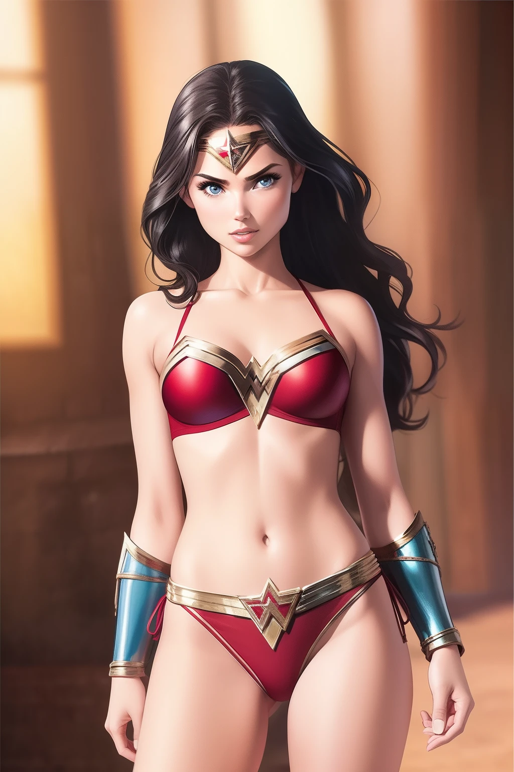 Wonder Woman models for Victoria's Secret miniature bikinis
