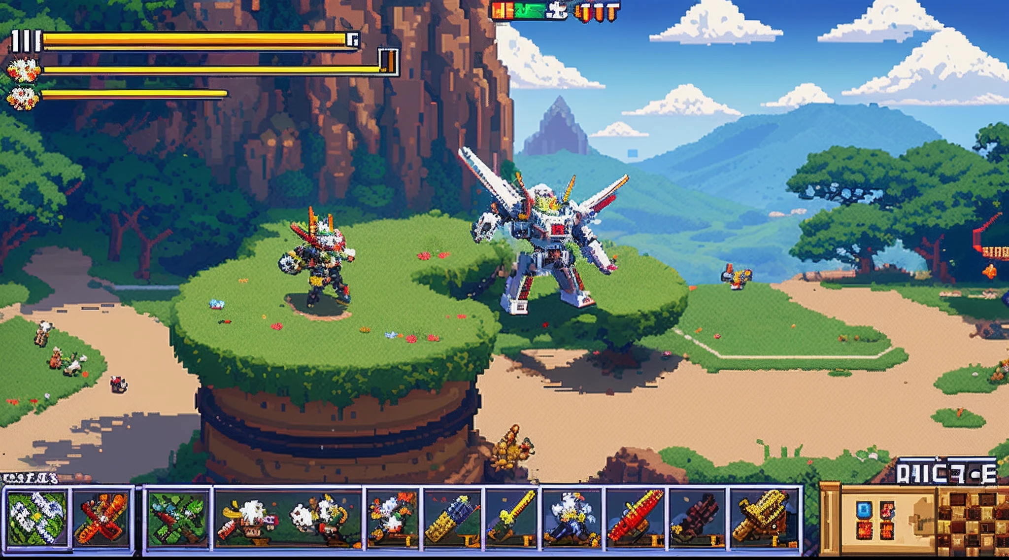pixel game，character  design，super mecha，All kinds of artillery， Pixel art #pixelart