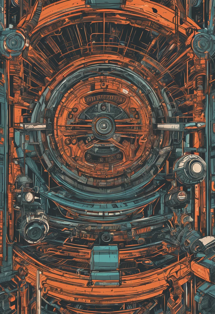 A spaceship with old-fashioned gears and tubes seems to defy the laws of physics