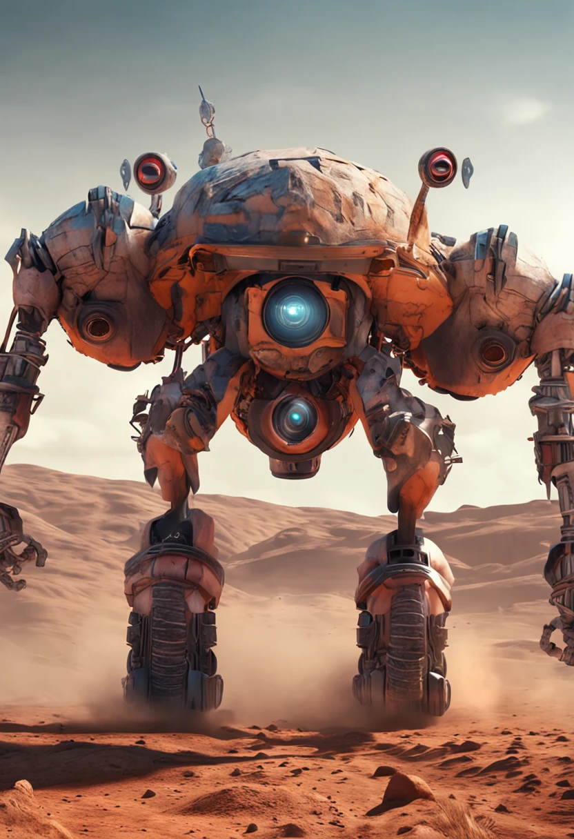 Robot, Desert, Future, Cyberpunk, High-Tech, Detail, HD