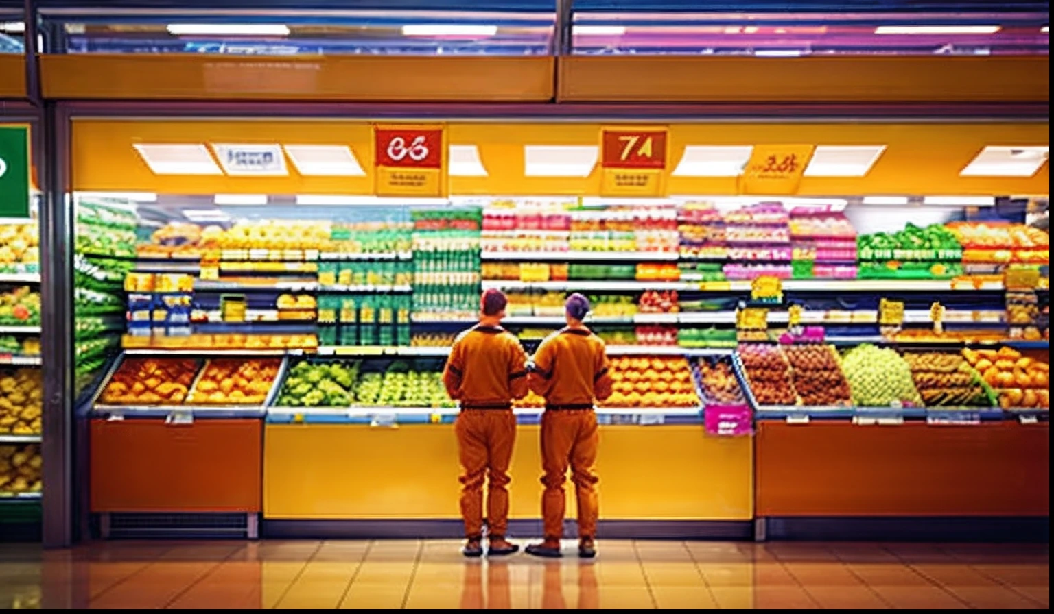 Fine nude blue eyes, in a super market checkout line, with onlookers