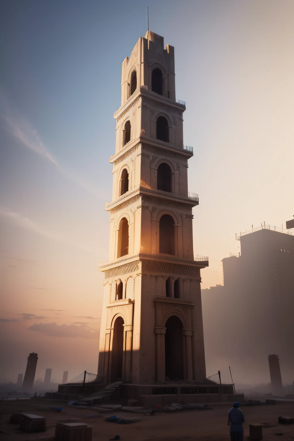 At the beginning of the video, You can show an image of an ancient city to create a sense of context.
When you are narrating the construction of the tower, You can show pictures of people working together. IN THE CONSTRUCTION OF A HOUSE