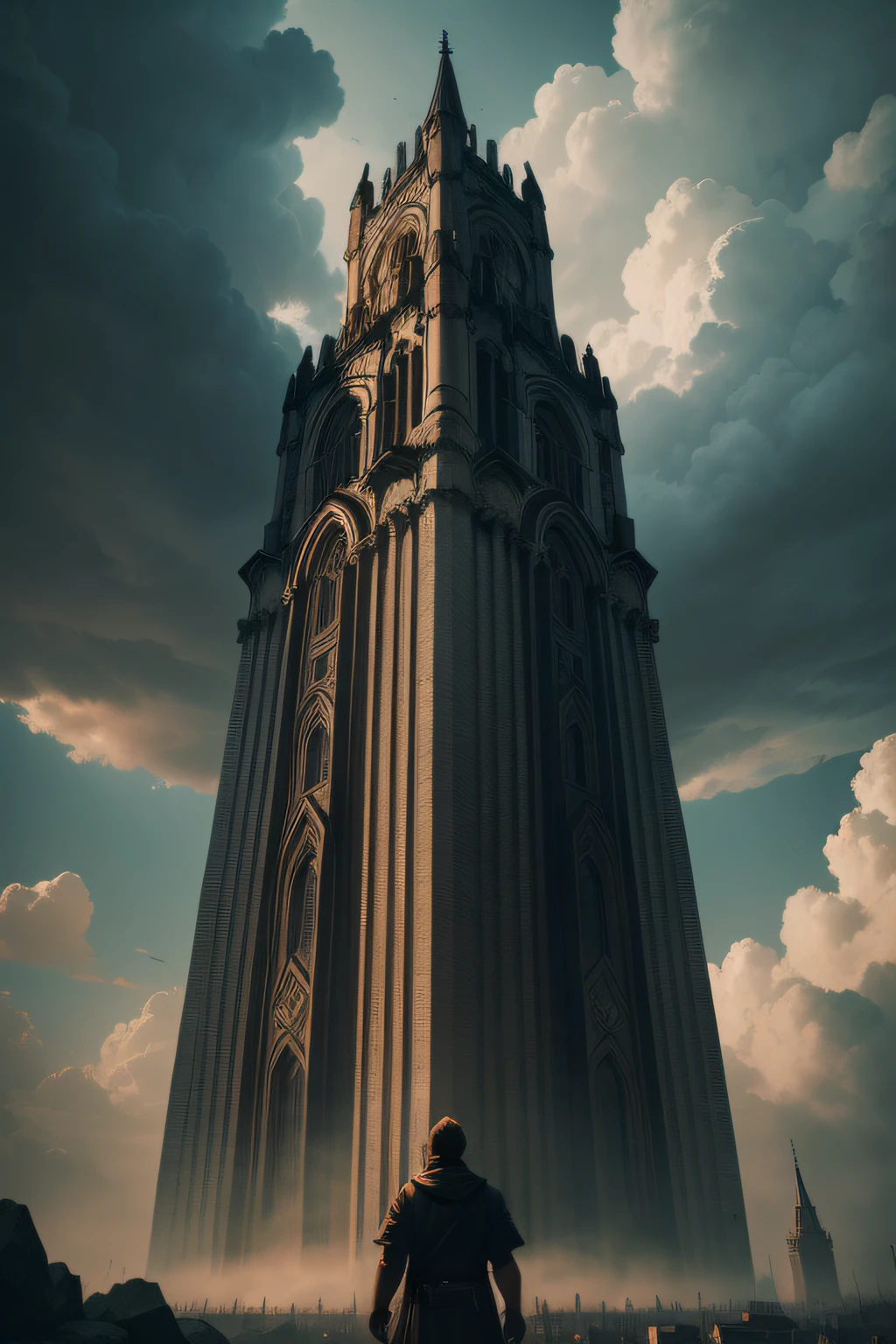 When you're talking about God's wrath, you can show a picture of God looking at the tower angrily.