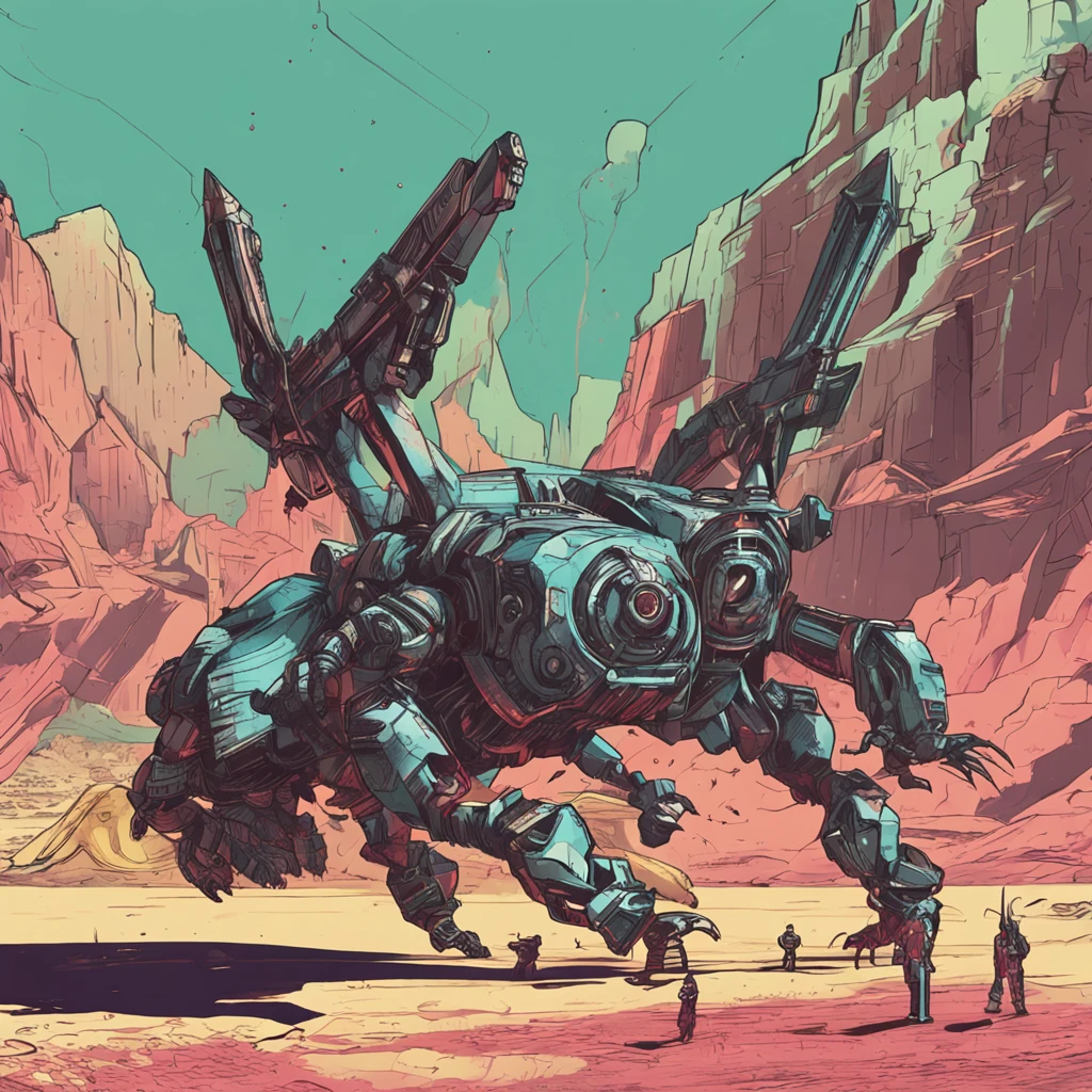 Three Eyes Ancient General，Holding a three-pointed two-edged knife，Look up at the perspective，cyber punk perssonage