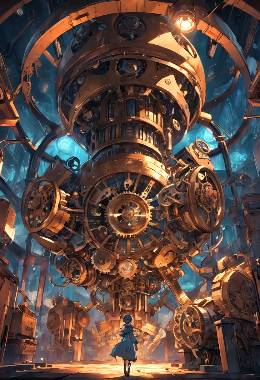systems interacting with each other, mechanical, engines and gears, steampunk