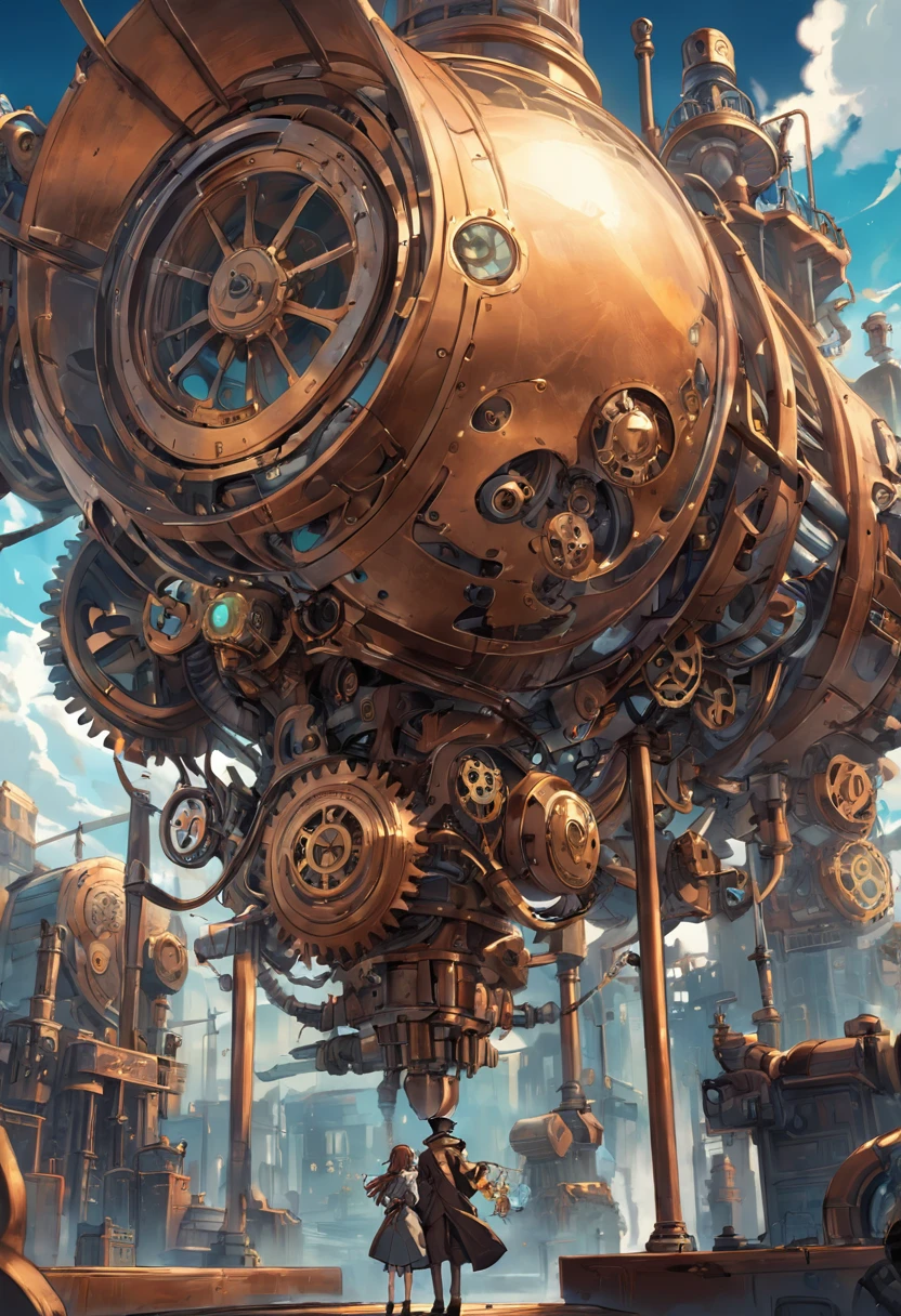 systems interacting with each other, mechanical, engines and gears, steampunk, intricate details, phenomenal accuracy