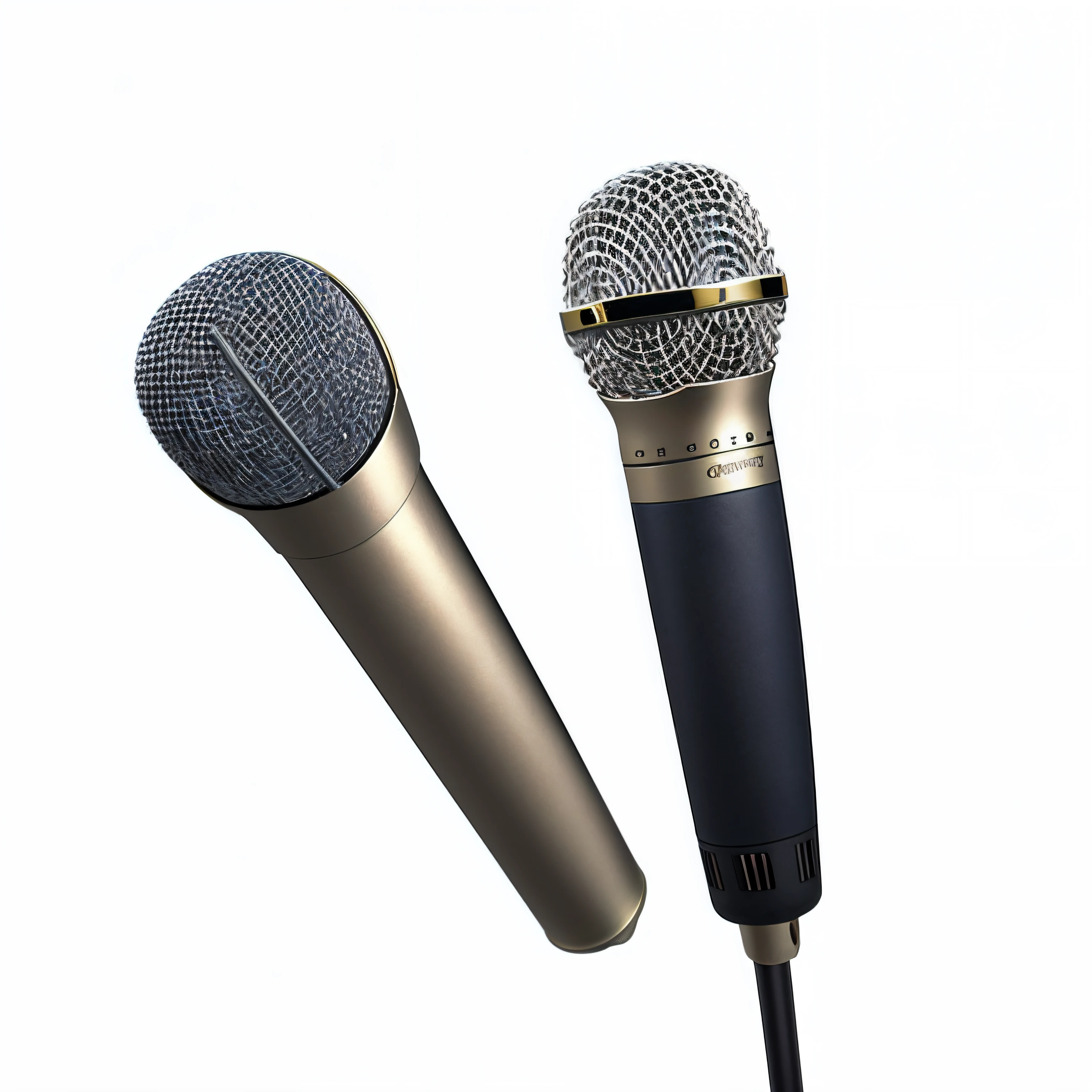 Microphone on white background , Champagne Gold,ultra-detailliert,c4d渲染,high qulity