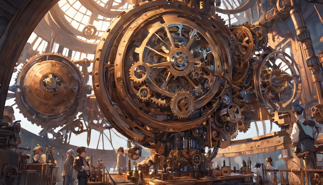 systems interacting with each other, mechanical, engines and gears, steampunk, intricate details, phenomenal accuracy