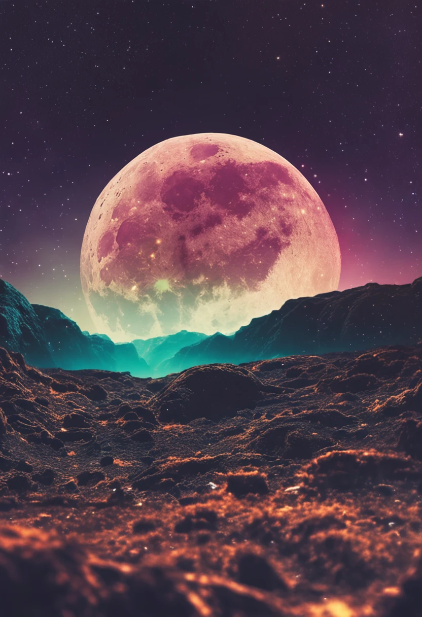 Round moon,nigh sky,Eau,inverted image