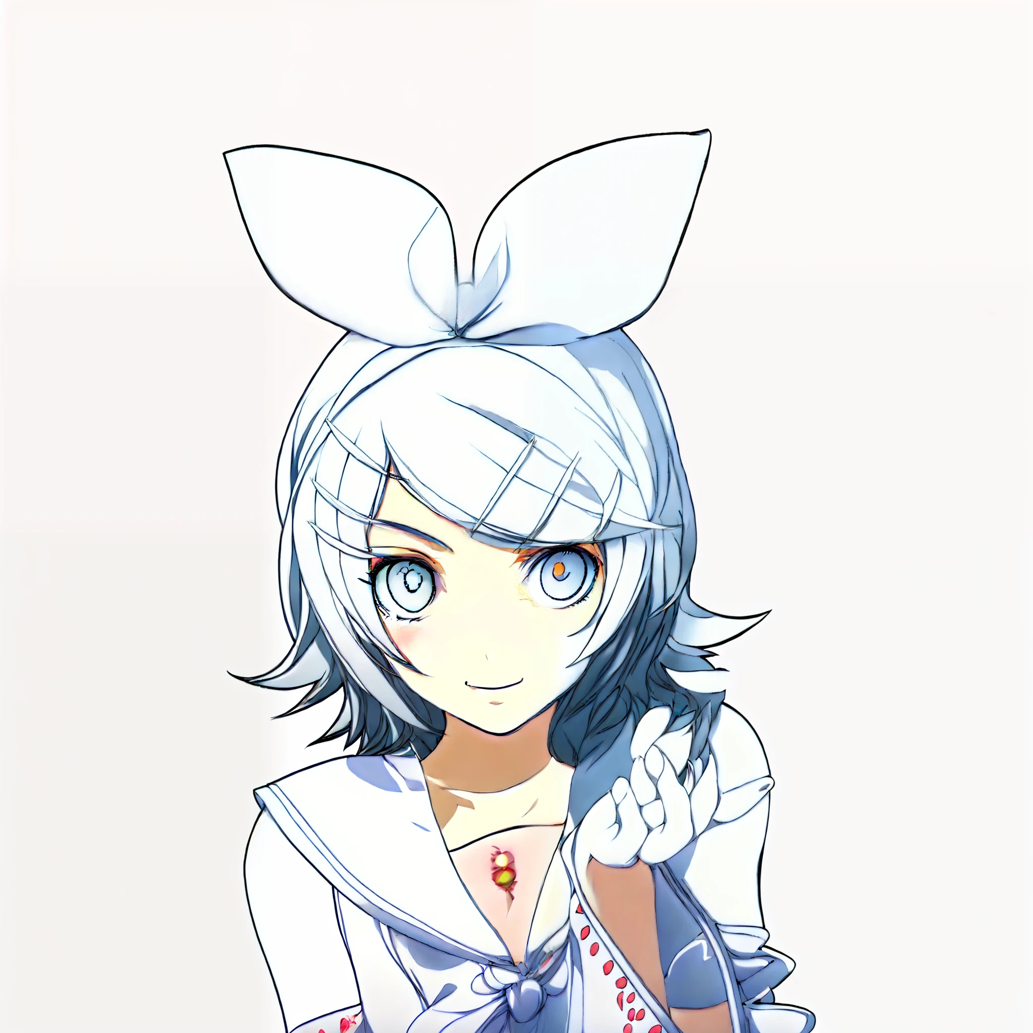 Anime girl with rabbit ears holding cell phone in hand, Kagamine too, Also, vocaloid, by Puru, with index finger, offcial art, digital art from danganronpa, with bunny ears, official character art, pikachu as a human, render of april, mikudayo, hq artwork, Rabbit ears, pixiv 3dcg, Os amigos