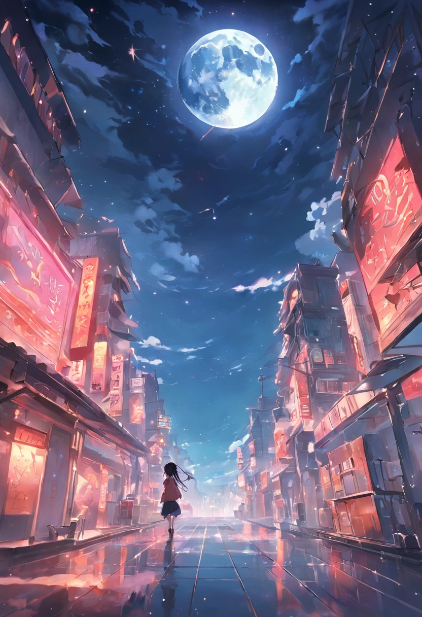 themoon,the sea,nigh sky,scenecy