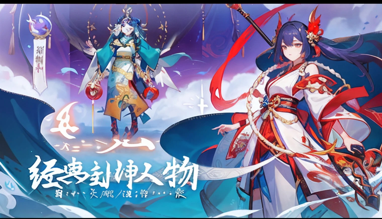 Photos taken from video games,Two women in armor are shown, onmyoji, xianxia hero, Onmyoji detailed art, xianxia fantasy, yiqiang and shurakrgt, Chiba Yuda, Chinese fantasy, Keqing from Genshin Impact, legendary god holding spear, Chinese mythology, Banner