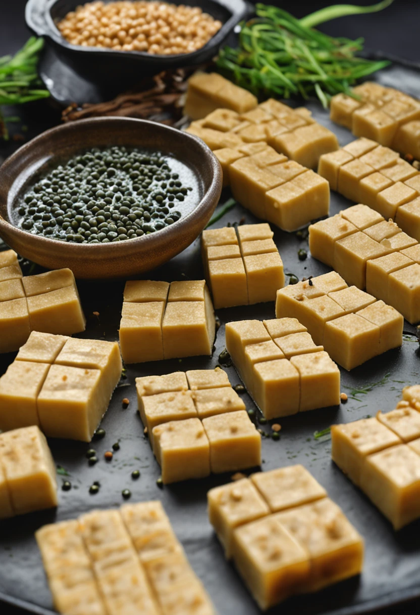 Soybean tofu bamboo
