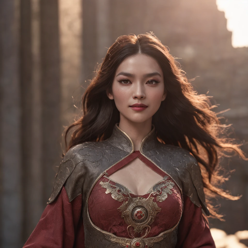 (professional 3d render:1.3) af (Realistic:1.3) most beautiful artwork photo in the world，Features soft and shiny female heroes, ((Epic hero fantasy handsome hero smiling looking at long hair dynamic pose, Fantastic location, Majestic cluttered environment)), Full body 8K unified rendering, action  shot, skin pore, very dark lighting, heavyshading, Detailed, Detailed face, (vibrant, photograph realistic, Realistic, Dramatic, Dark, Sharp focus, 8K), (Exquisite costumes that flutter in the wind:1.4), ((((Wearing a Chinese dress)))), (Intricate:1.4), decadent, (Highly detailed:1.4), Digital painting, rendering by octane, art  stations, concept-art, smooth, Sharp focus, illustration, Art germ, (loish:0.23),  (Global illumination, Studio light, volumettic light), heavy rain, particles floating, lotr, fantasy, elf, full bodyesbian, ((Dark and ancient city background:1.3)),CGSesociety,art  stations