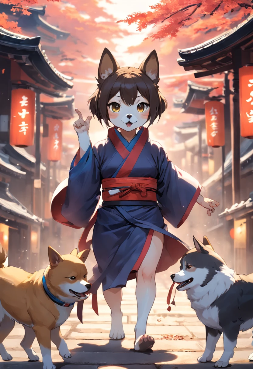 １Dog of the Dog、A dog is wearing ninja clothes、Dogs only、japanesedog、shibainu、Tiere、brushwood dog、no human、Dog hands、a Dog、dog、kawaii、Anime style
