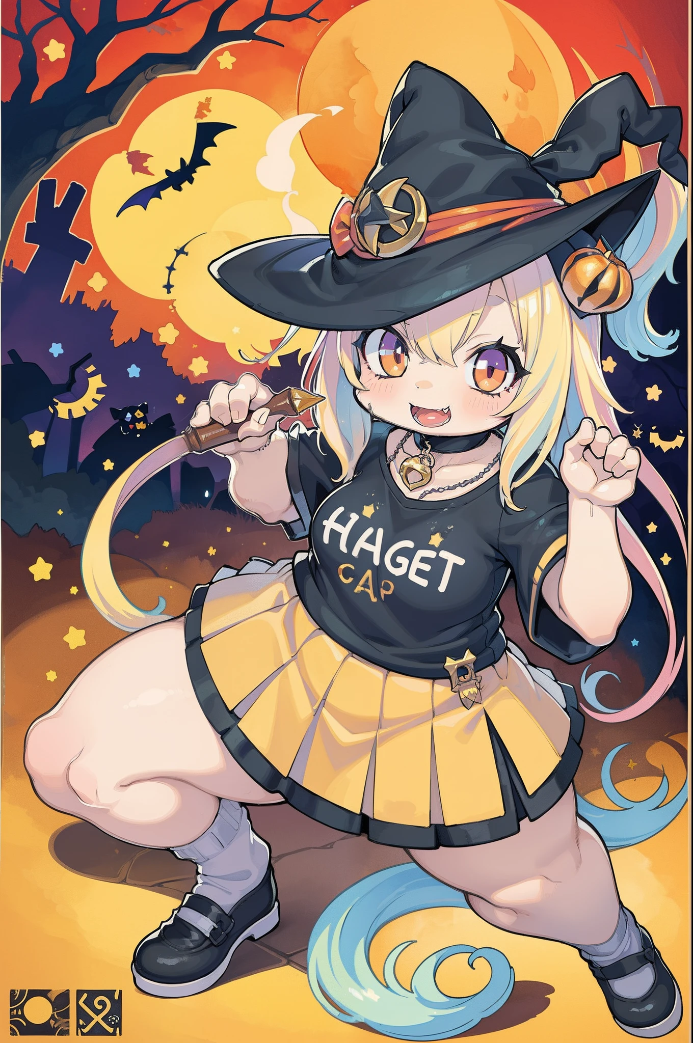 Charming Halloween Witch Autumn Icons Pack, Random facial expressions, Random coloring, Cartoon style, 2D, planar vector, Character Design, T-shirt design, Colorful splashes, Vector art, Fantasy Art, Watercolor effect,Digital Painting, white bg, 8K