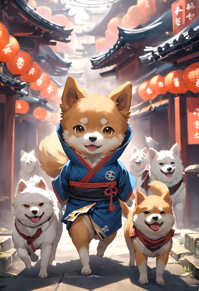 １Dog of the Dog、A dog is wearing ninja clothes、Dogs only、japanesedog、shibainu、Tiere、brushwood dog、no human、Dog hands、a Dog、dog、kawaii、Anime style