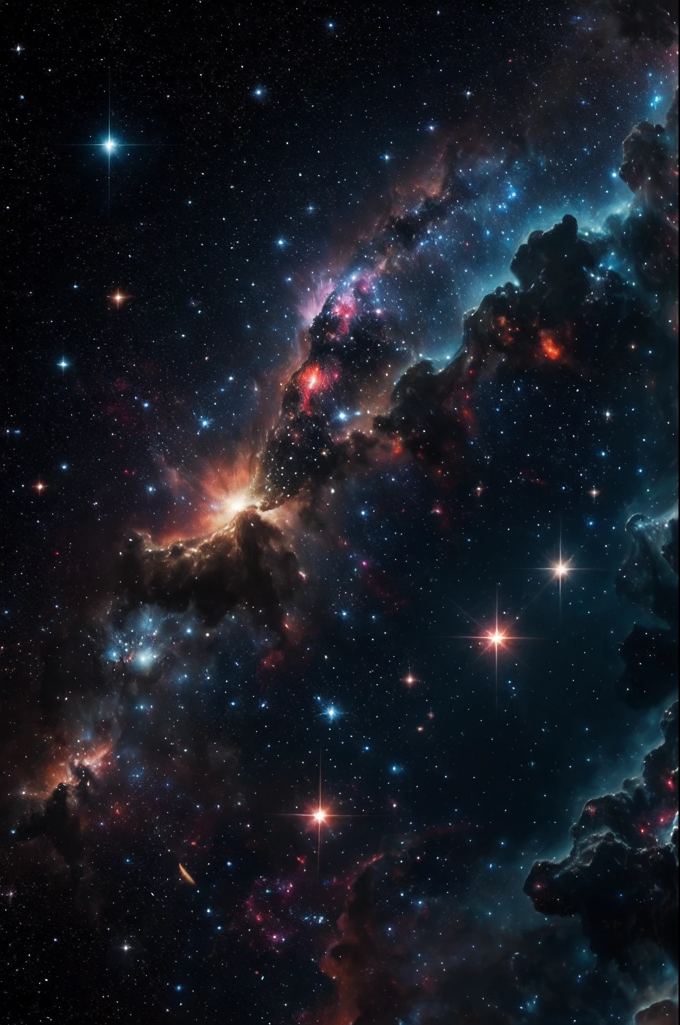a close up of a star formation with a black background, gemini star formation, distant nebula are glowing algae, stellar formation, exploding nebulae, a cosmic entity made of stars, dramatic exploding nebulae, glorious galactic collision, galactic light colors, collapsing stars and supernovae, in a nebula, gorgeous nebula is born, suns and supernovas