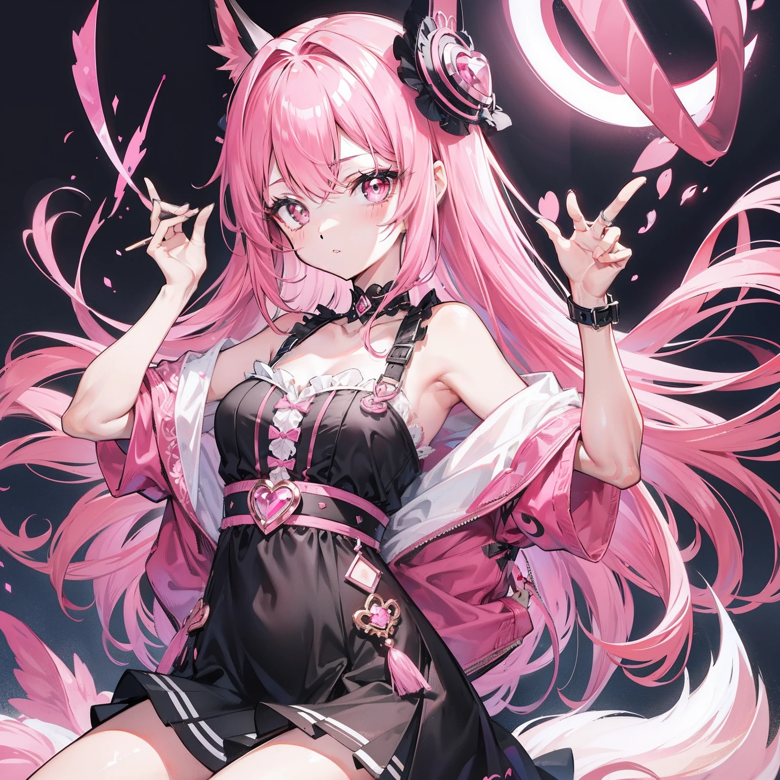 absurderes, hight resolution, (Anime style:1.1),
((masutepiece)), ((Best Quality)), (Ultra-detailed), ((Extremely detailed)), (Beautiful),full body Esbian、Crazy smile
((Kawaii Girl)), (Lori:1.8), (独奏:1.5), Beautiful face, A pink-haired、Floating hair,Slender girl, (medium breasts:1.6)、1 vampire girl、(Black clothes with open chest:1.5)、low angles,Pants are visible、(Very large red moon and suspicious old castle on high quality background)、 Hair is stiff、deep in the night、(See more:1.5)、Mini skirt、Beautiful starry sky