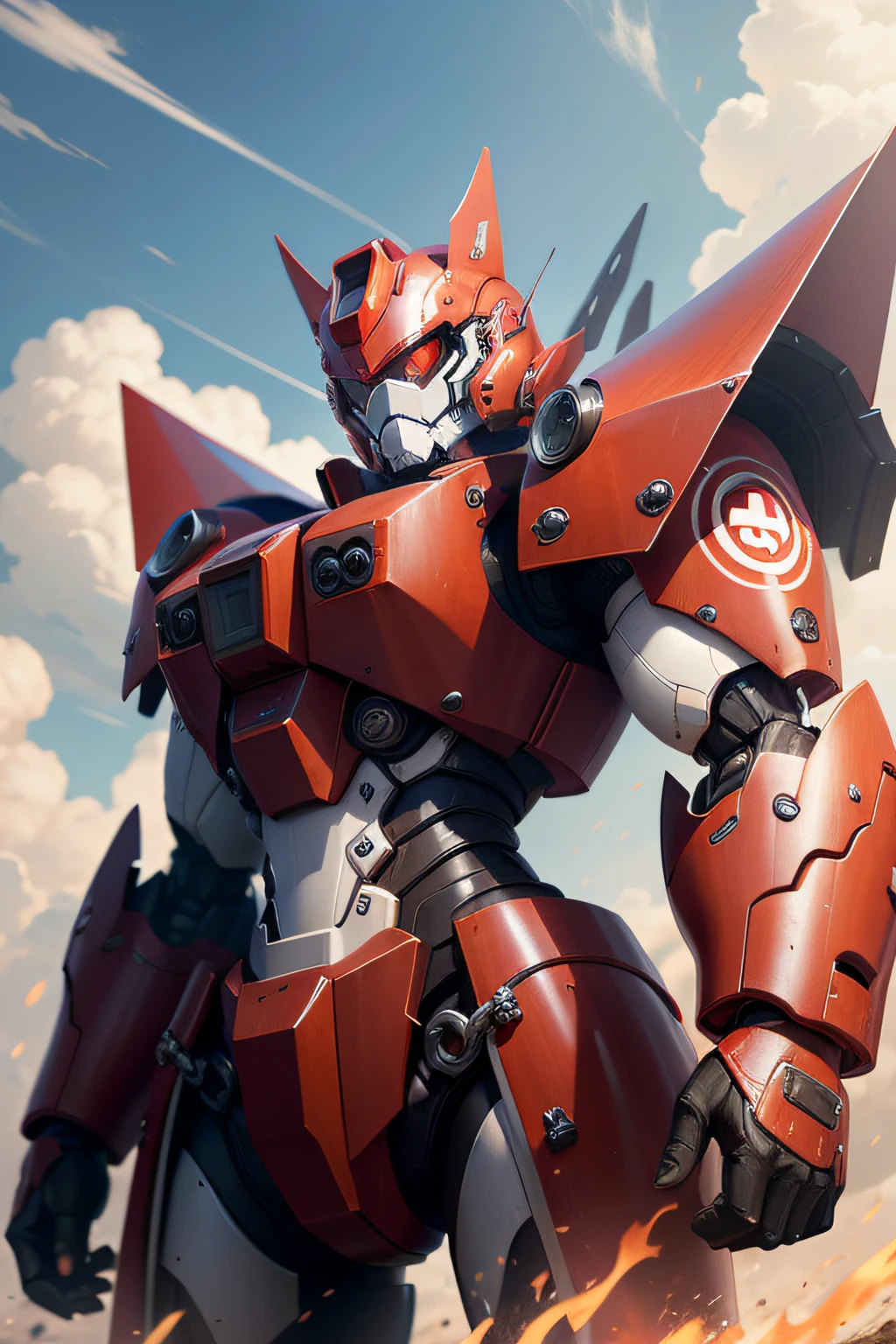 Boss: Mecha wind dog，Red eyes are cool and domineering。