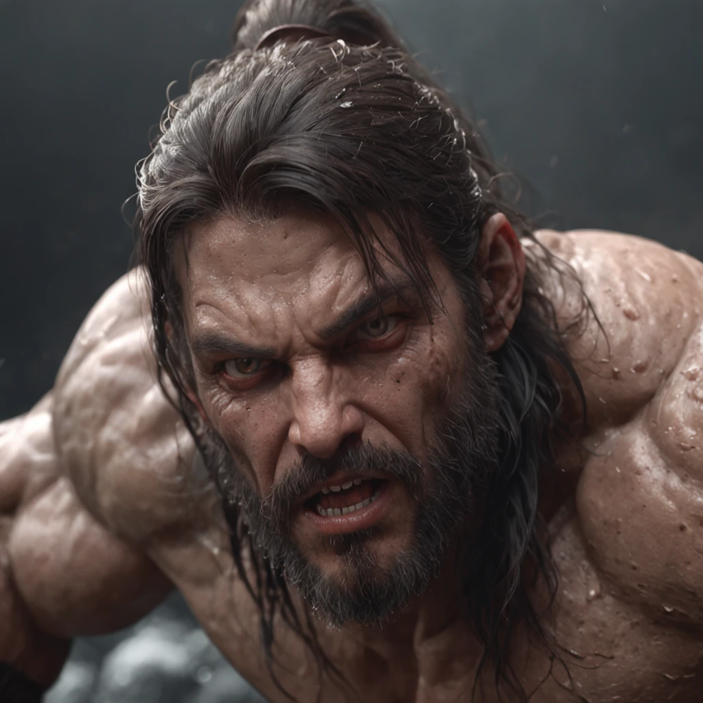(professional 3d render:1.3) af (Realistic:1.3) most beautiful artwork photo in the world，Features soft and shiny male heroes, ((Epic hero fantasy muscle man rough wet hero angry looking long hair short beard and ferocious expression in dynamic pose, Fantastic location, Majestic cluttered environment)), Full body 8K unified rendering, action  shot, skin pore, very dark lighting, heavyshading, Detailed, Detailed face, (vibrant, photograph realistic, Realistic, Dramatic, Dark, Sharp focus, 8K), (Old leather garments damaged by weathering:1.4), ((((Wear fur)))), (Intricate:1.4), decadent, (Highly detailed:1.4), Digital painting, rendering by octane, art  stations, concept-art, smooth, Sharp focus, illustration, Art germ, (loish:0.23), wlop ilya kuvshinov, and greg rutkowski and alphonse mucha gracias, (Global illumination, Studio light, volumettic light), heavy rain, particles floating, lotr, fantasy, elf, full bodyesbian, ((Dark and ancient city background:1.3)),CGSesociety,art  stations