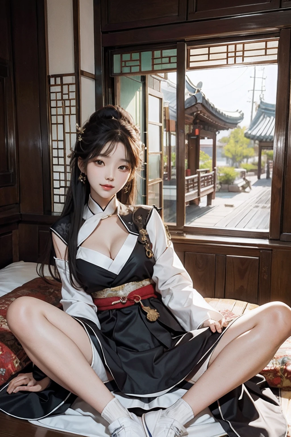 Korean girls、Hanfu、cleavage,ssmile